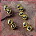 5 PAIRS 12mm Gold Plastic Cat eyes, Safety eyes, Animal Eyes, Round eyes